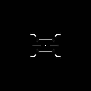 Cyberpunk aim, tech style target, HUD sight Stock Illustration