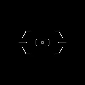 Cyberpunk aim, tech style target, HUD sight Illustrazione stock