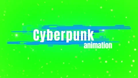 Cyberpunk animation on green screen with starry background Stock Footage 336591124