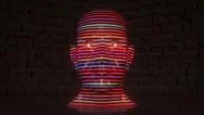 Cyberpunk Art (Psychedelic Human Head) 02 (Psychedelic Human Head) 01 Stock Footage