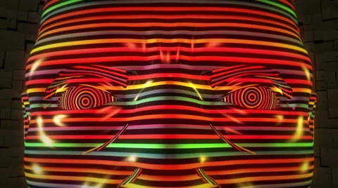 Cyberpunk Art (Psychedelic Human Head) 02 Stock Footage 46211833
