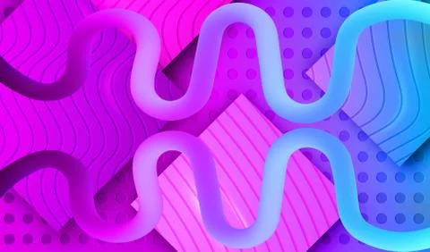 Cyberpunk Background with Fluid Shape Stock Illustration