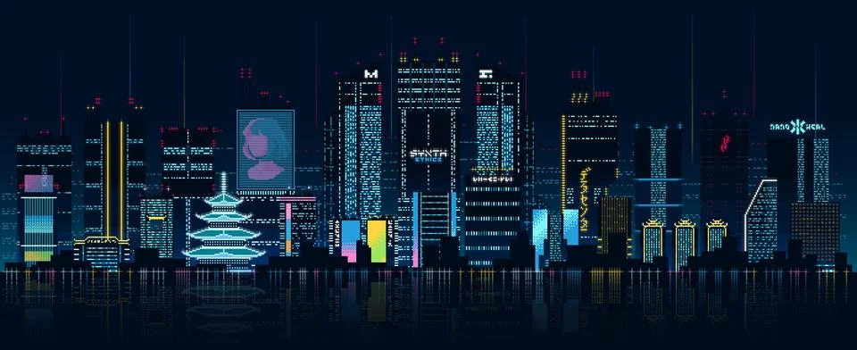 Cyberpunk background. Stock Illustration