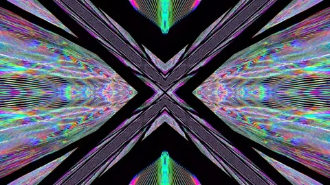 Cyberpunk bad trip effect crystal reflections shimmering background. Stock Footage 112151733