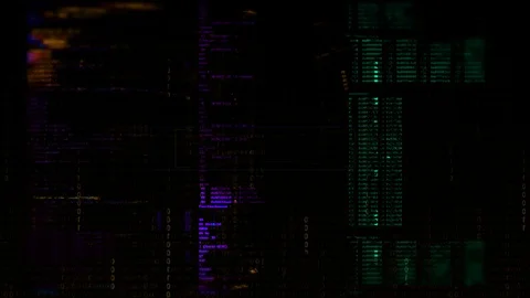 Cyberpunk Cinematic Glitch Source Code HUD System Failure Stock Footage 99603462