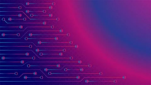 Cyberpunk Circuit Board Background Design Template. Abstract Technology Vec.. Stock Illustration