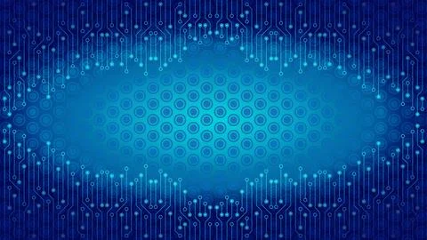 Cyberpunk Circuit Board Background Design Template. Abstract Cyber Technolo.. Stock Illustration