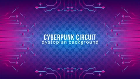 Cyberpunk Circuit With Reptile Skin Pattern. Dystopian Electronic Tree Shap.. Stock Illustration