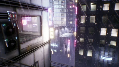 Cyberpunk City 스톡 동영상 159486423