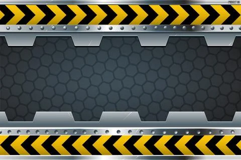 Cyberpunk Construction Gate Background, Modern Stock Illustration