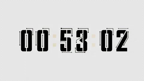 Cyberpunk countdown One minute timer of glowing led electronic black digits.. Stock Footage 290856070