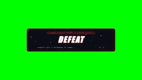 Cyberpunk Defeat Screen Game Over Overlay on Green Screen Stock Footage 345215866