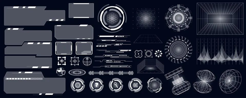 Cyberpunk Futuristic User Interface Stock Illustration