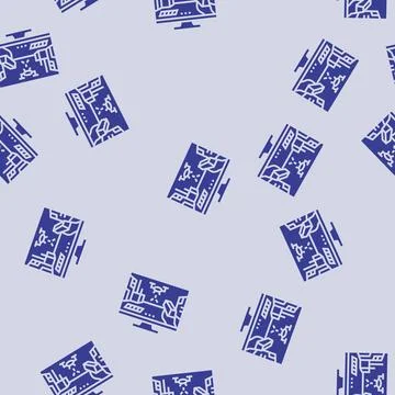 Cyberpunk game glyph seamless pattern Illustrazione stock