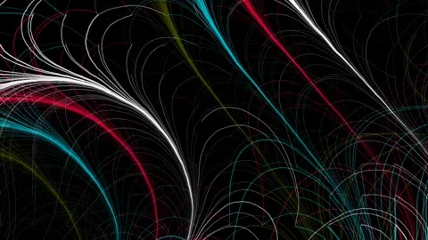 Cyberpunk Generative Flow Field Waves Video stock 344639916
