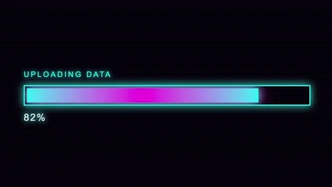 Cyberpunk Glitch Uploading Progress Bar Animation Video stock 327995024