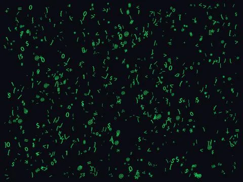 Cyberpunk Green Matrix Code Abstract Text Pattern Stock-Illustration