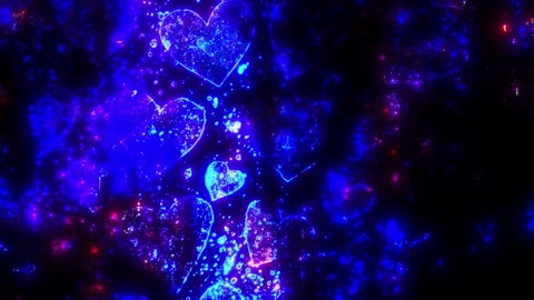 Cyberpunk Heart Glitch Video stock 299599876