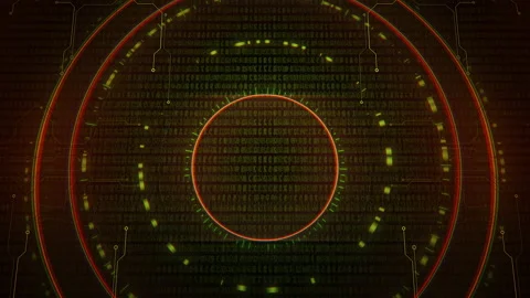 Cyberpunk HUD elements with circles and lines Stock Footage 199092302
