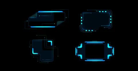 Cyberpunk hud frames and panels イラスト素材