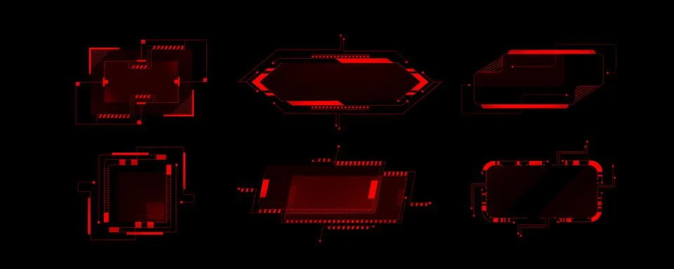 Cyberpunk hud frames in red イラスト素材