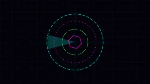 Cyberpunk HUD Interface Animation Video stock 342589506
