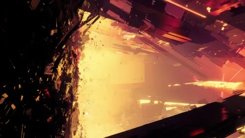 Cyberpunk HUD interface for cinematic tech themes Stock Footage 309545263