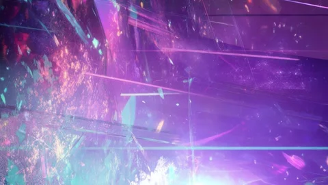 Cyberpunk HUD interface with neon glitch overlays Stock Footage 309545104