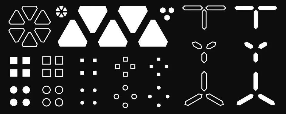Cyberpunk HUD Vector Elements for Dystopian Design 스톡 일러스트