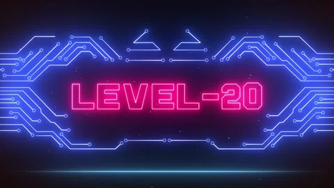 Cyberpunk Level 20 VR Screen for Prestige Missions &amp; Victory Overlays Stock Footage 327631254