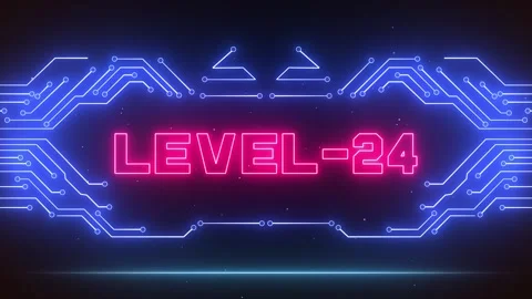 Cyberpunk Level 24 VR Screen for Final Stage Prep &amp; Victory Overlays Video stock 327631265