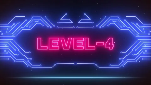 Cyberpunk Level 4 Screen for VR Boss Battles and Gaming Overlays Video stock 327631175