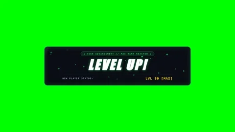 Cyberpunk Level Up Flash Announcement on Green Screen Stock Footage 345215929