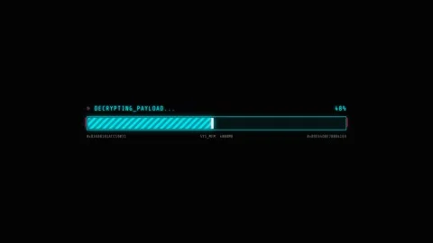 Cyberpunk Loading Bar Animation with Glitch Effect Видео 331268086