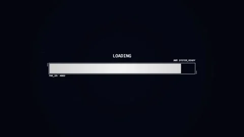 Cyberpunk loading bar progress indicator on black background Stock Footage 337088308
