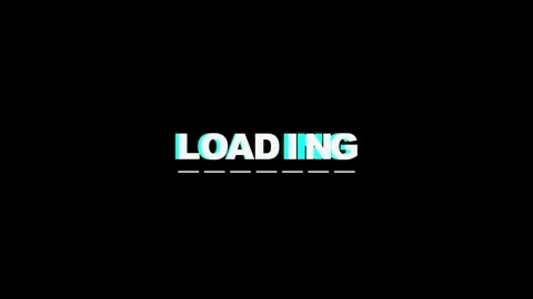 Cyberpunk loading screen animation with glitch text effect and progress bar o Stock Footage 346532342