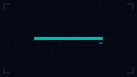 Cyberpunk loading screen with futuristic neon glitch animation and digital da Stock Footage 345585399