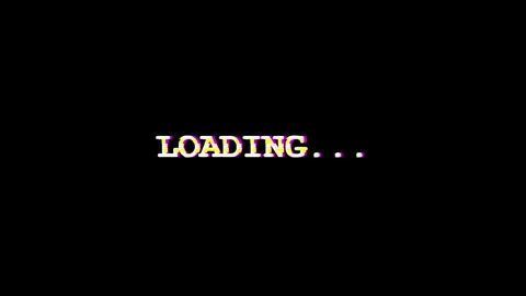 Cyberpunk loading screen with glitch effect and chromatic aberration on black Stock Footage 346532353