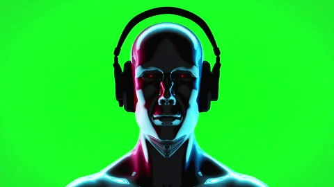 CyberPunk Man on green screen background. Stock Footage 283534423