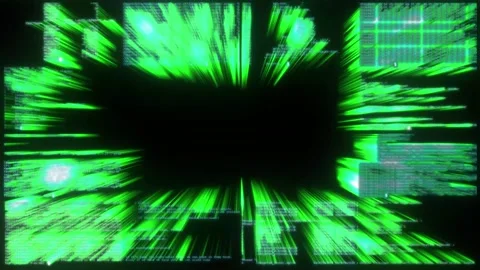 The Cyberpunk matrix effect. A glowing green code. Stock Footage 319527137