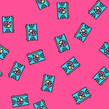 Cyberpunk movie vector seamless pattern Illustrazione stock