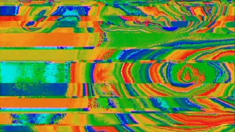 Cyberpunk multi-colored background. Glitchy interference imitation. Stock Footage 172529792