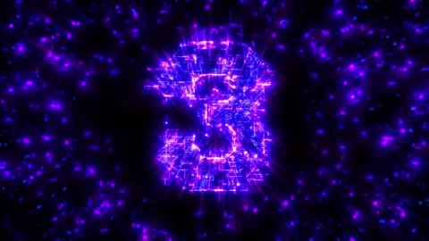 Cyberpunk Neon Countdown from 10 to 1 Video stock 291649017