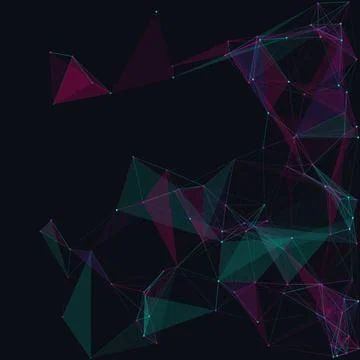 Cyberpunk Neon Geometric Plexus Network Background Stock-Illustration