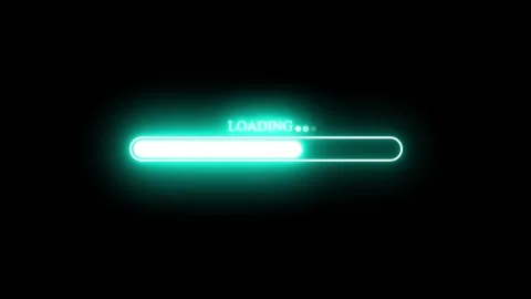 Cyberpunk Neon Progress Bar Animation Featuring Smooth Loading and Processi.. Stock Footage 337077756