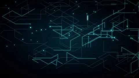 Cyberpunk network lines connecting dots, data visualization for artificial .. Stock Footage 347625851