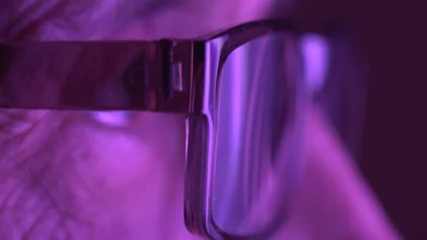 Cyberpunk Reflections in Smart Glasses Stock Footage 304847415