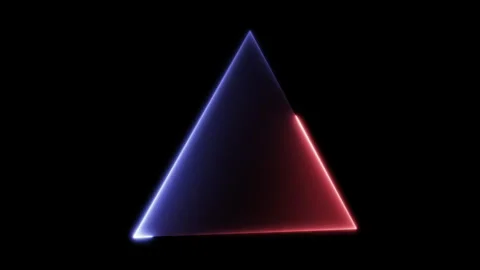 Cyberpunk Rotating Triangle with Electric Light Effects Stock Footage 332654409