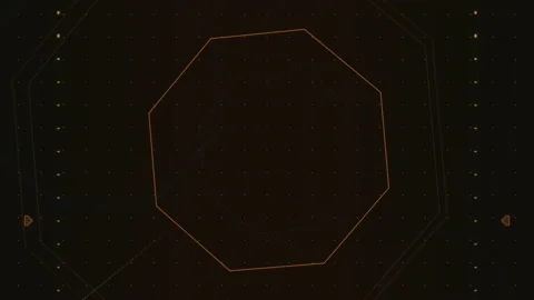 Cyberpunk screen with geometric HUD elements Stock Footage 233399712