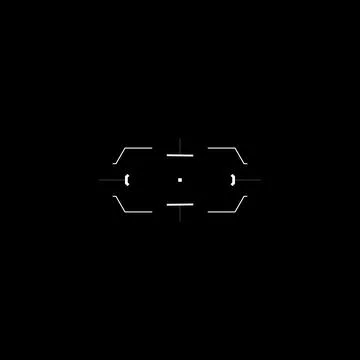 Cyberpunk style element. Futuristic rectangle cyber aim. Stock Illustration